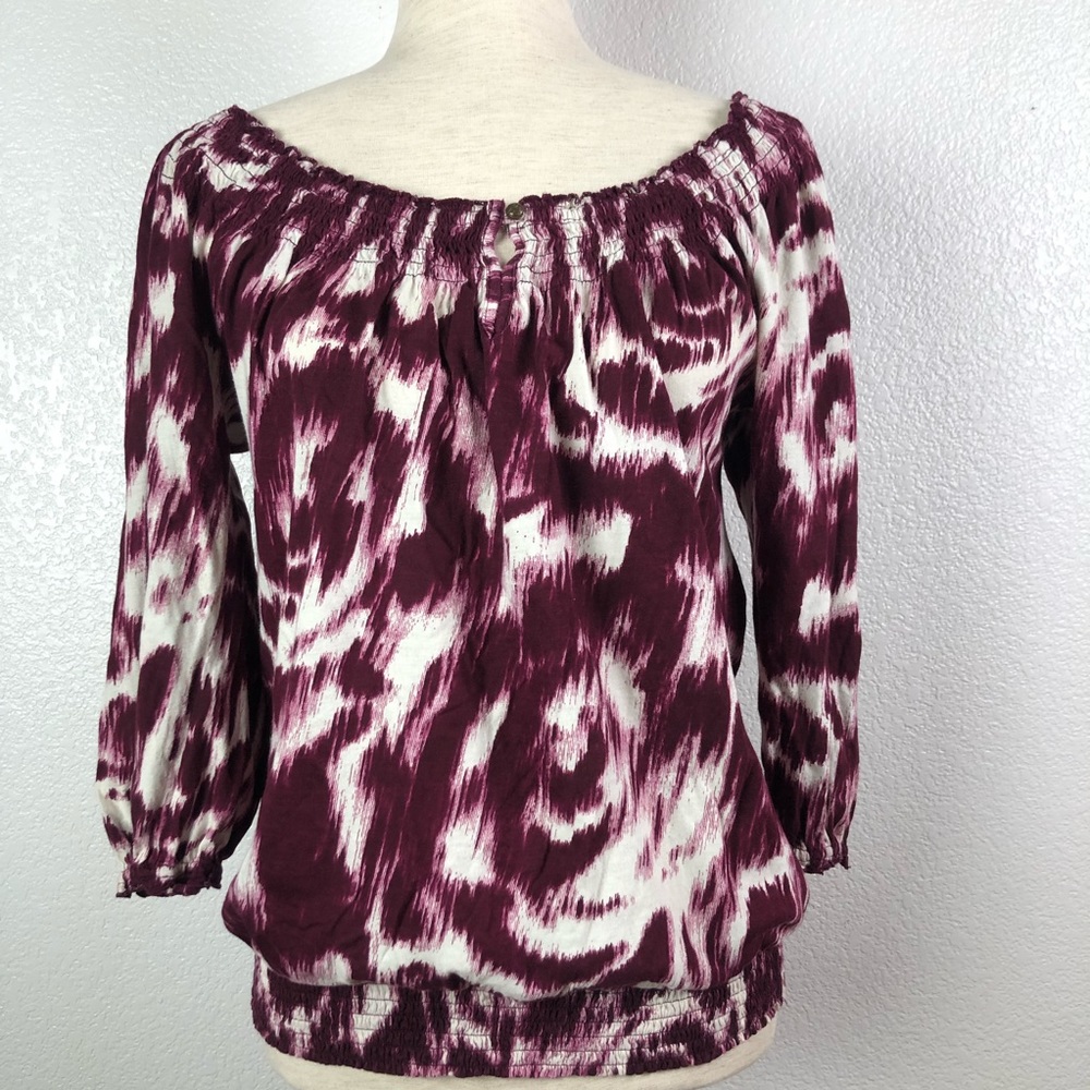 Lucky Brand Purple Tie Dye Off Shoulder Knit Top